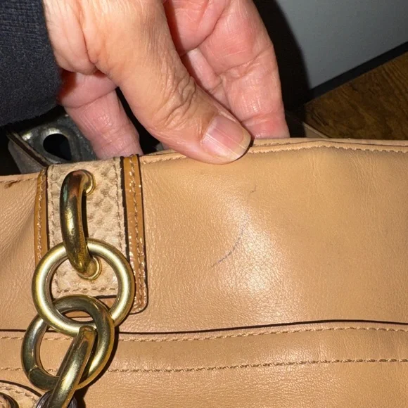 Rehab Coach Tan Leather Tote Bag - Picture 12 of 16